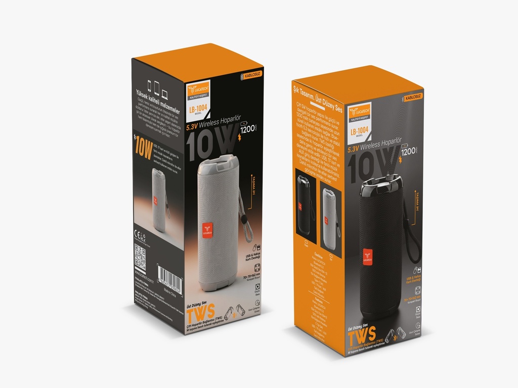 [LB-1004] Lucatech LB-1004 10W 1200 MAH Taşınabilir Wireless Hoparlör