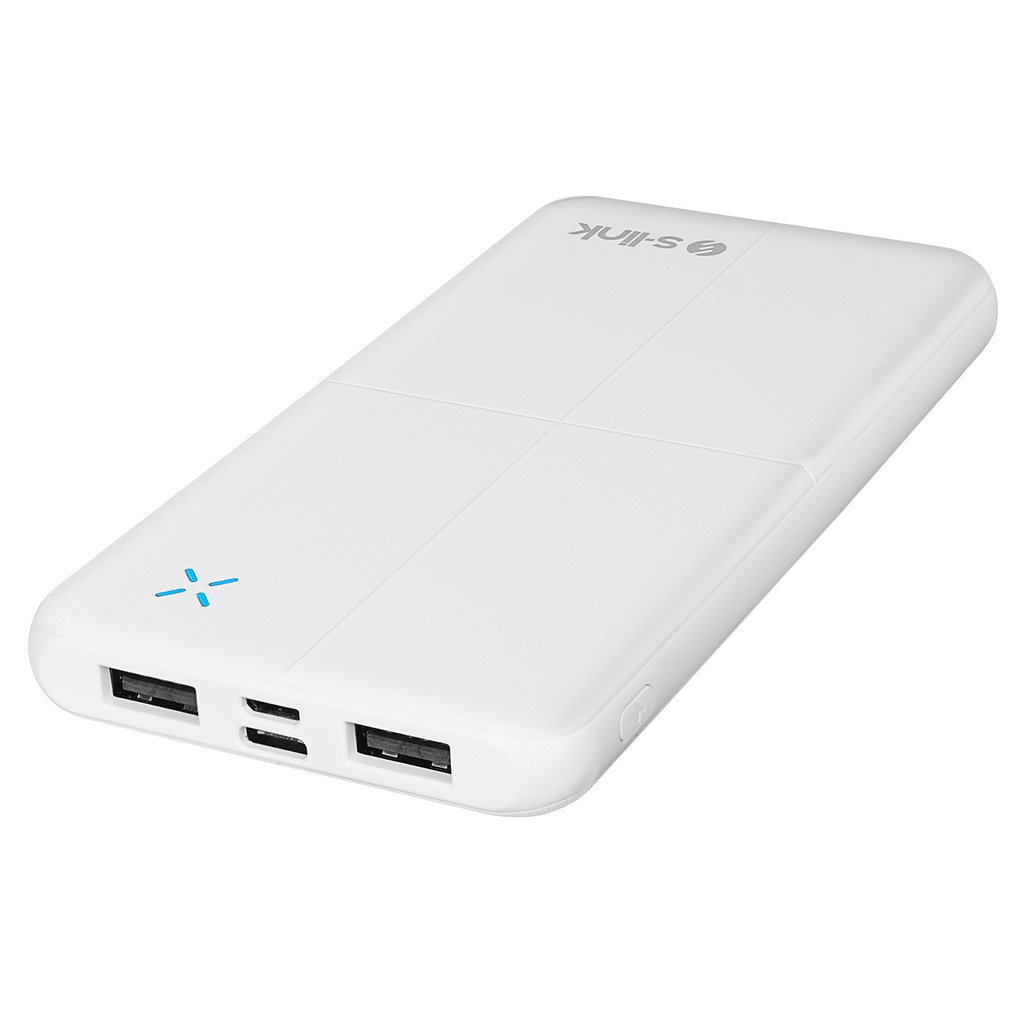 [40610] S-link IP-G12N 10000mAh Micro+Usb+ Type-C Giriş+Çıkış Beyaz. Taşınabilir Pil Şarj Cihazı Powerbank