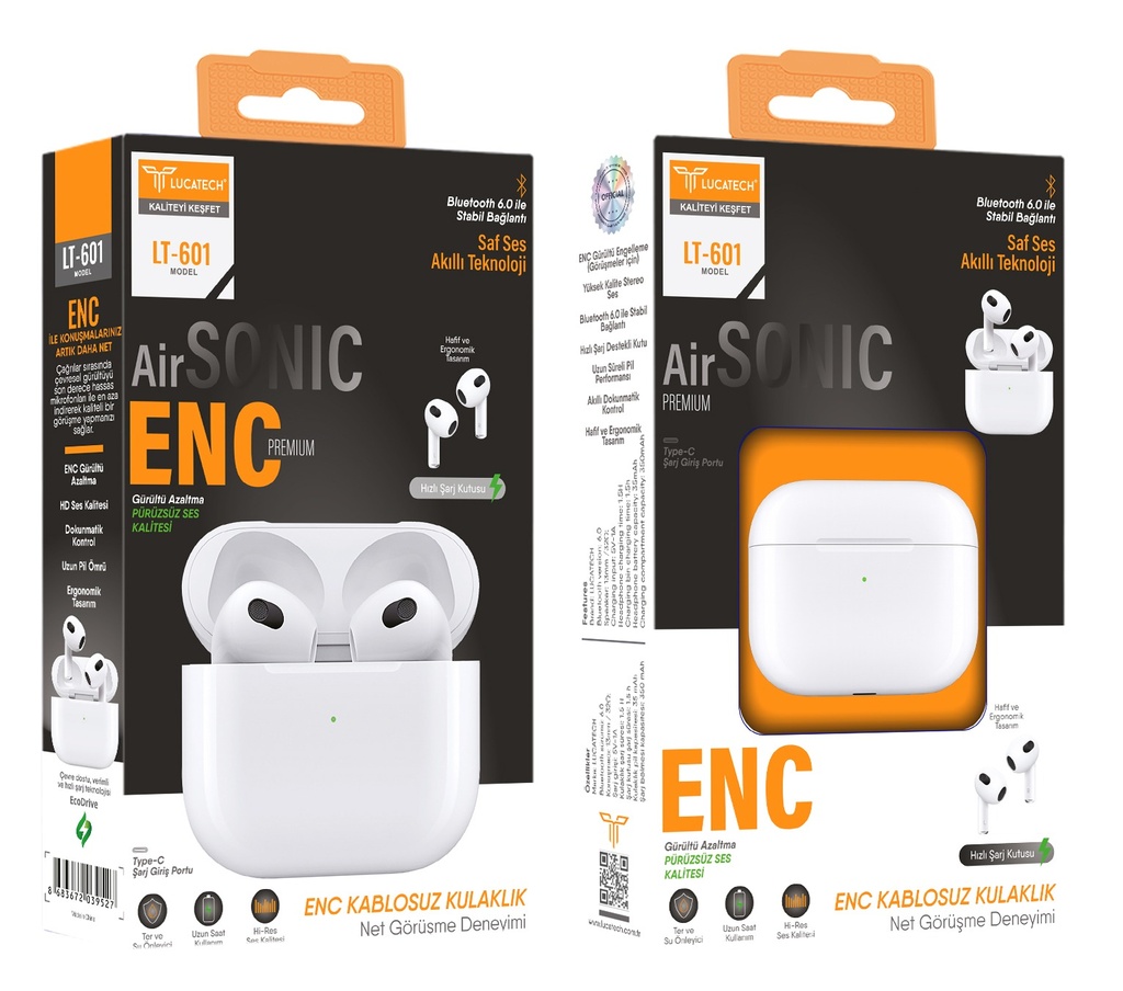 [LT-601] Lucatech LT-601 TWS ENC Wireless Kulaklık