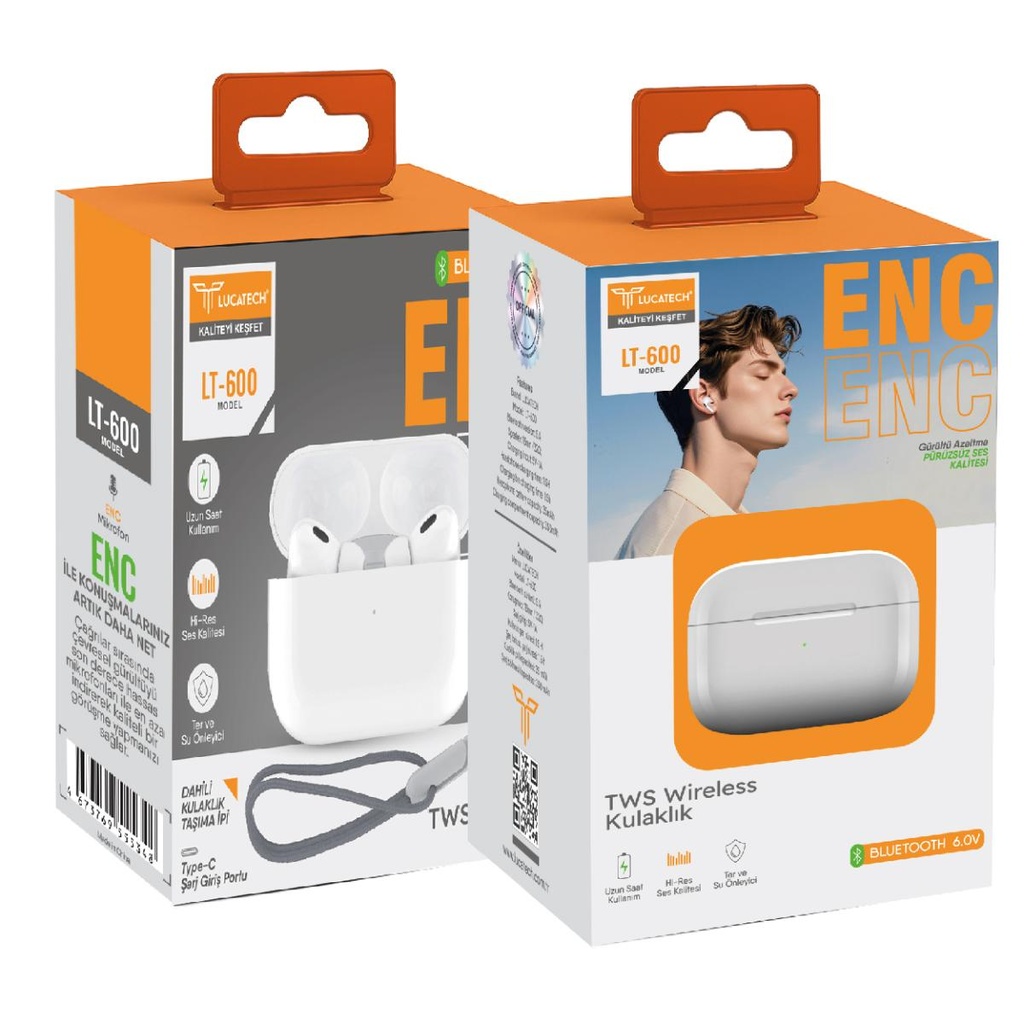 [LT-600] Lucatech LT-600 TWS ENC/ANC Wireless Kulaklık