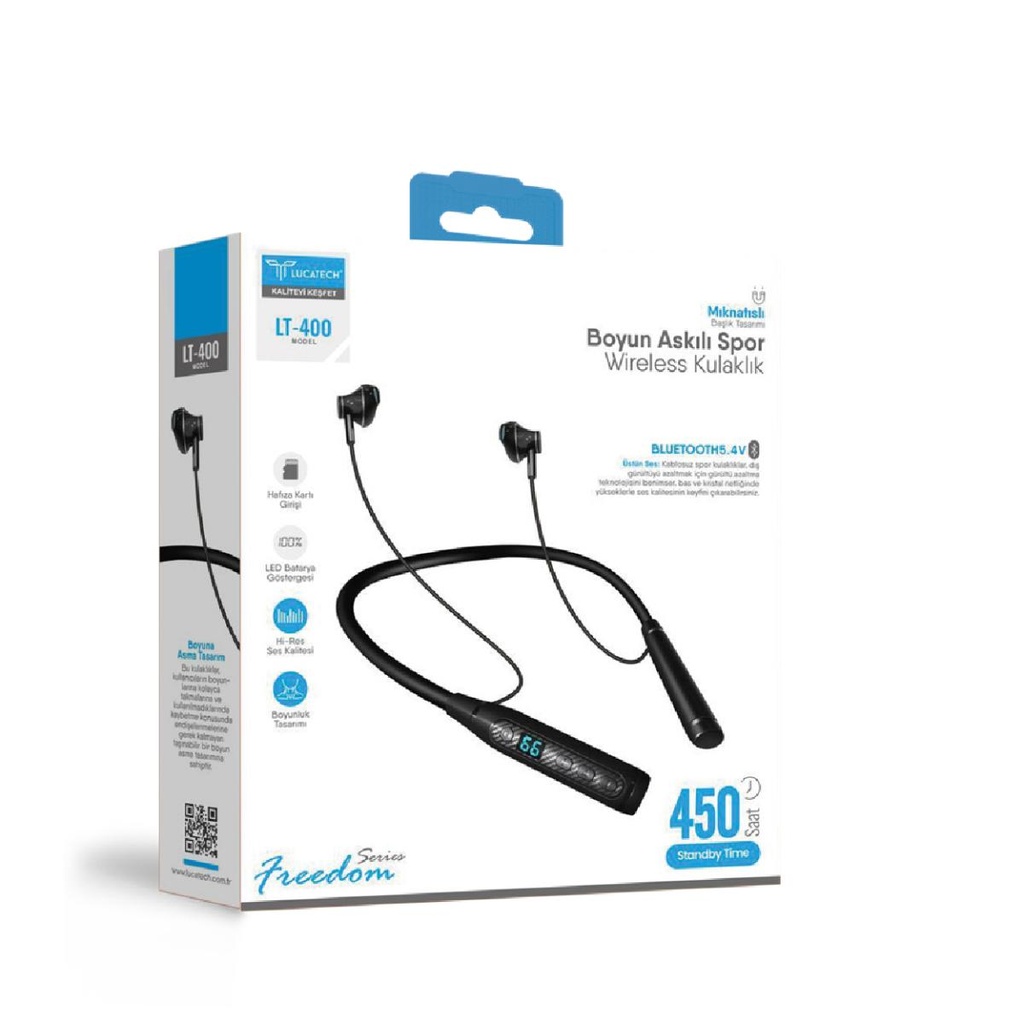 [LT-400] Lucatech LT-400 FREEDOM 450 Saat 5.4V Wireless Kulaklık