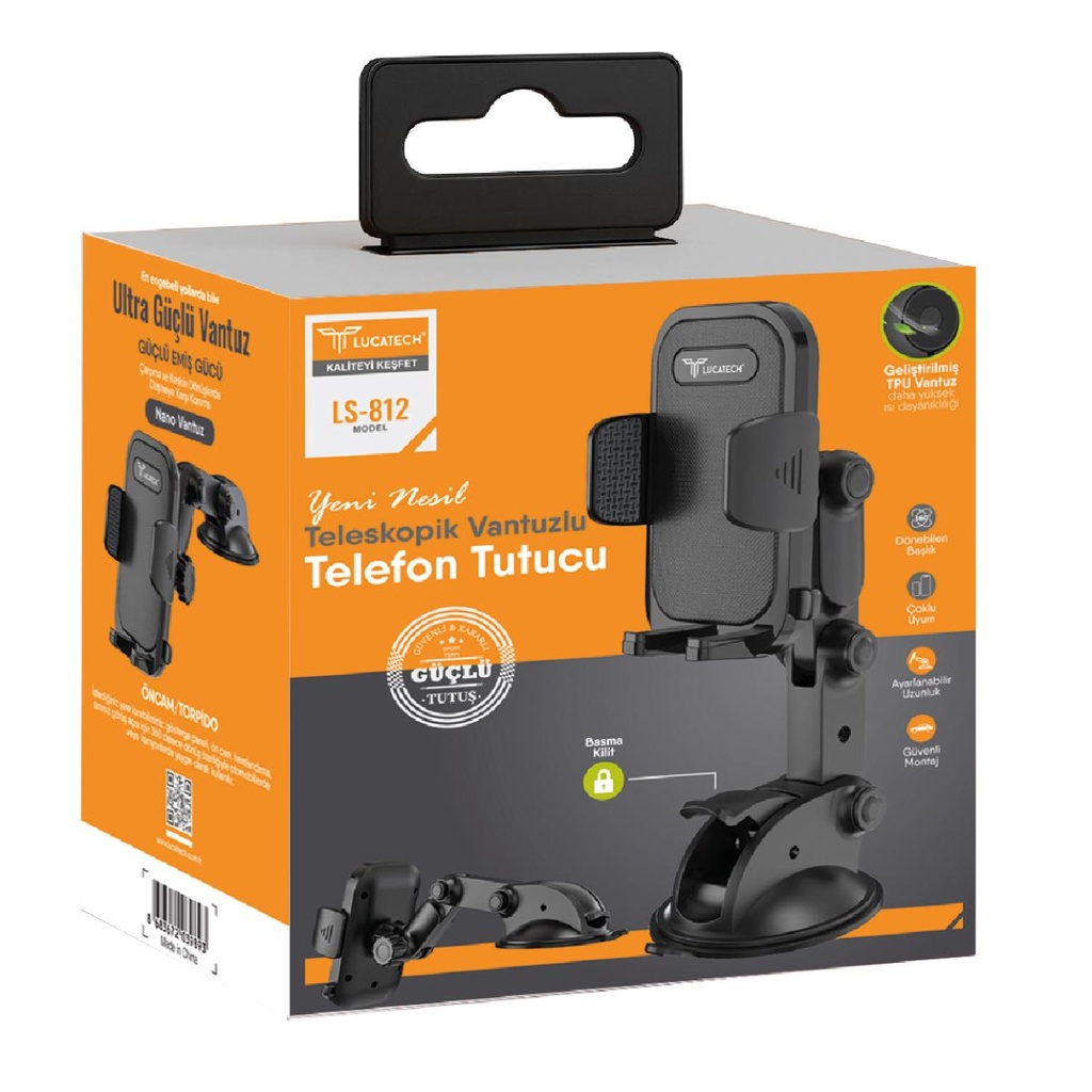 [LS-812] Lucatech LS-812 Vantuzlu Teleskopik Kol Telefon Tutucu