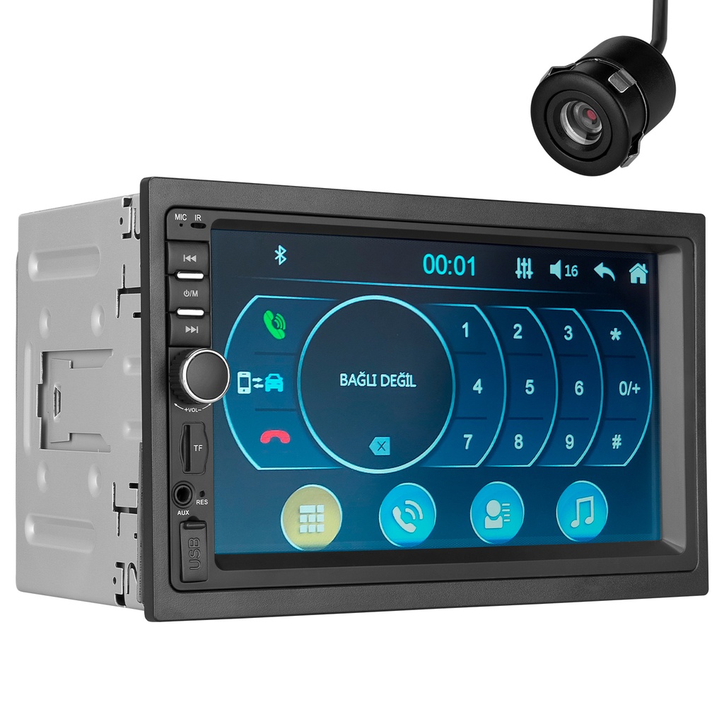 [37760] Mikado MC-X200D 7 TFT Usb-SD-Bluetooth Geri Vites Kameralı Double DIN 4*50W Multimedia Ekran Oto Teyp