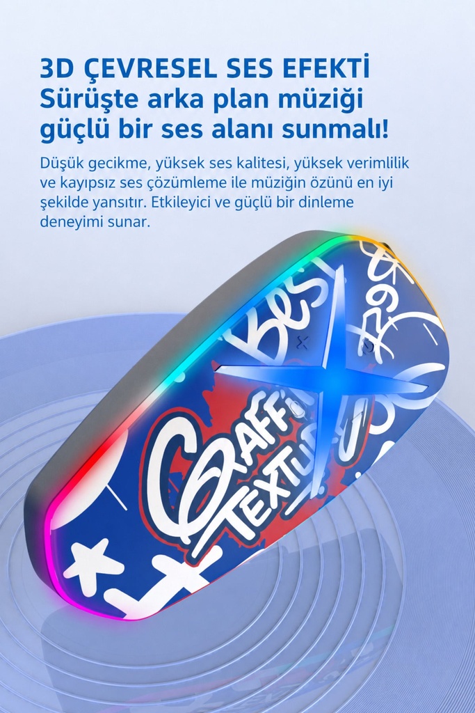 Fastycep SYK-15 Bluetooh 5.4 Motosiklet Kask Kulaklık Intercom RGB Işıklı Motorsiklet Interkom