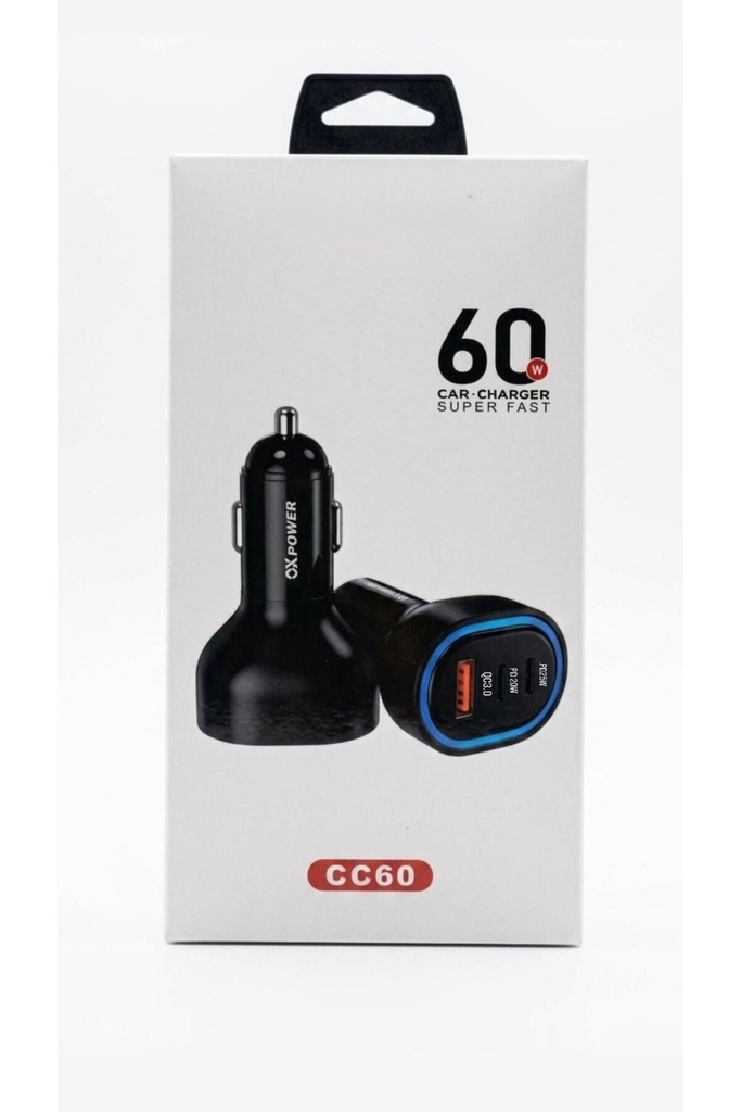 Fastycep 60W Süper Hızlı Araç Şarj Cihazı PD USB-C Çakmaklık Girişli