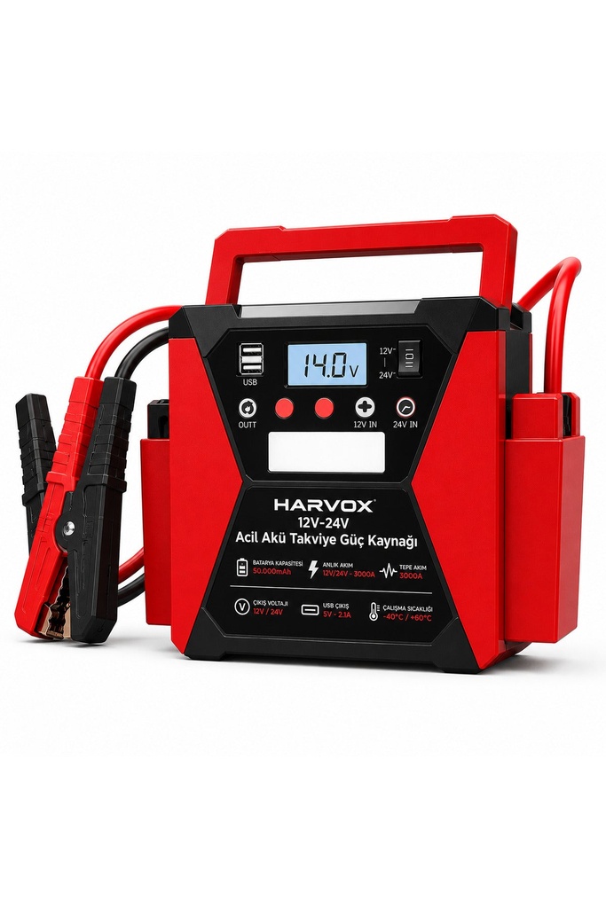 Fastycep Bagajon Tır, Kamyon, Minibüs, Otobüs,Araçlar İçin Akü Takviye Cihazı | 12/24 Volt Çift Voltaj