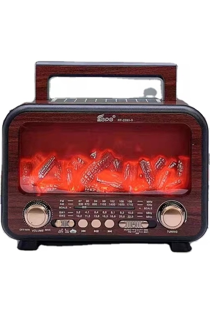 Fastycep FP-2393-S USB/SD/FM/BLUETOOTH ALEVLİ GÜNEŞ ENERJİLİ NOSTALJİ GÜÇLÜ SİNYAL MÜZİK KUTUSU