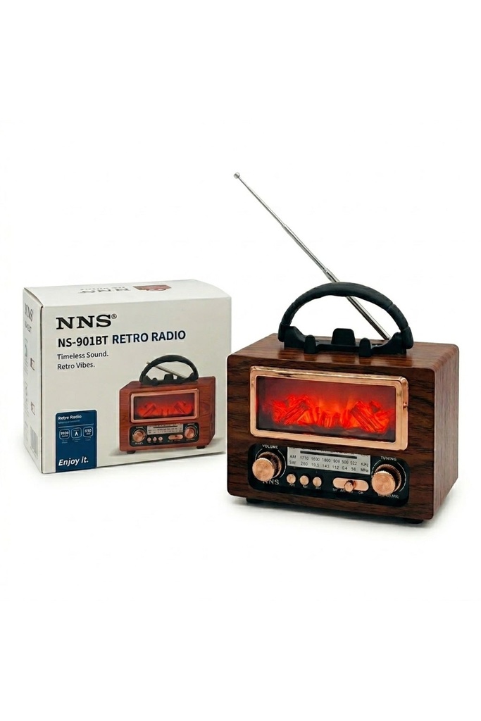 Fastycep NS-901BT Şömine Görünümlü Nostaljik Retro Radyo - Bluetooth & USB Destekli