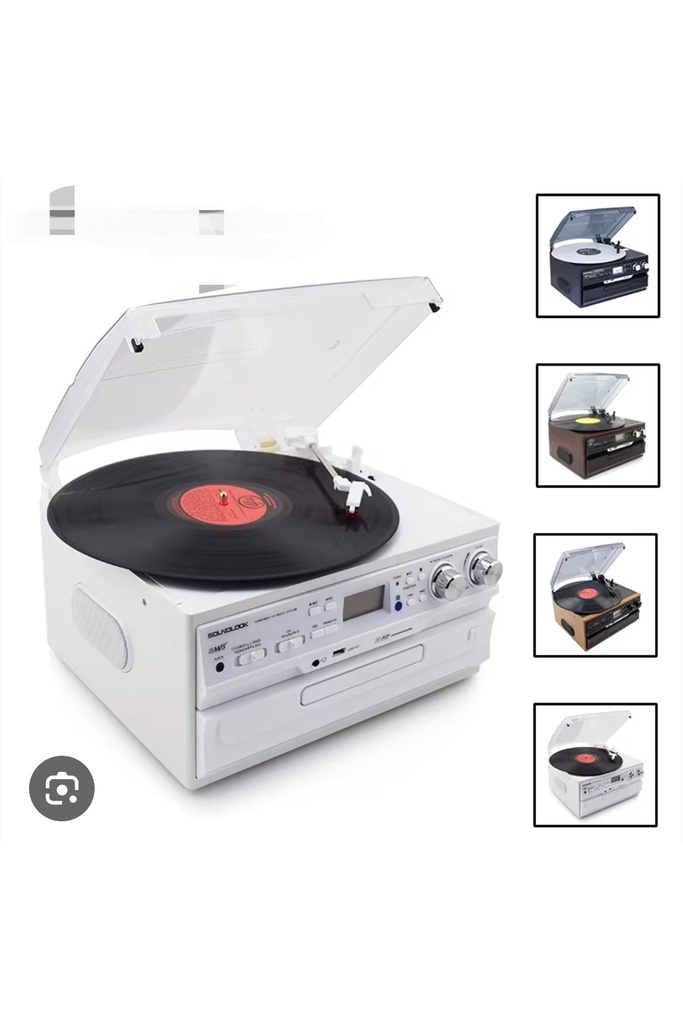 Fastycep KN-140 Bluetooth CD USB BT MP3 Radyo Müzik Seti Retro Speaker Hoparlör 33-45-78 Plak Pikap Çalar