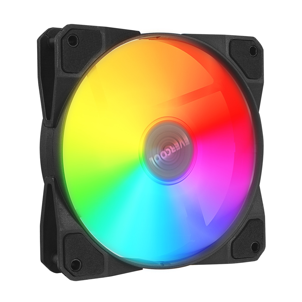 [39559] Evercool F12 38CFM 1200RPM 12cm Rainbow 3P+4P Molex Soketli Siyah Kasa Fanı