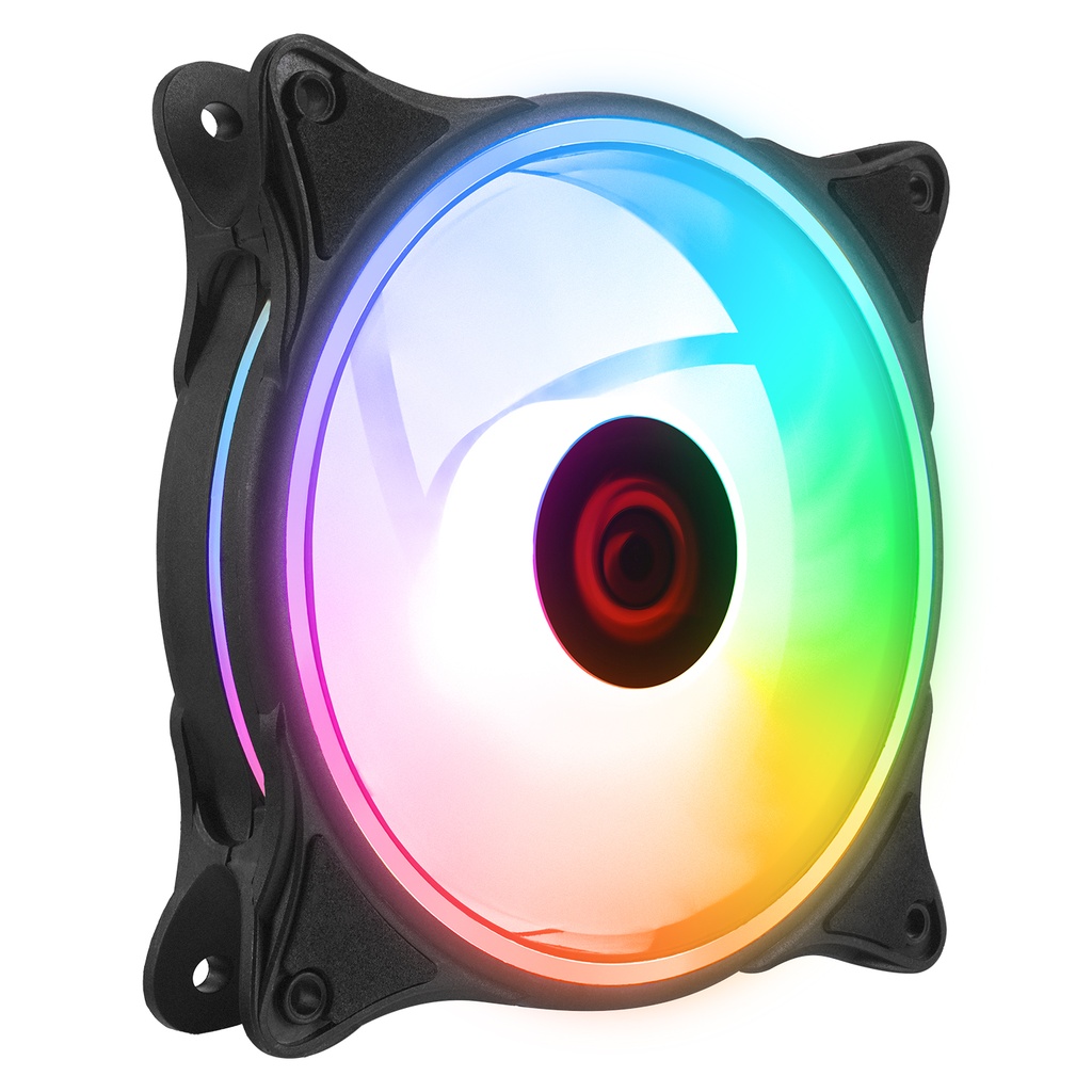 [39561] Rampage GLARE F50 38CFM 1200RPM 12cm Rainbow 3P+ 4P Molex Soketli Siyah Kasa Fanı