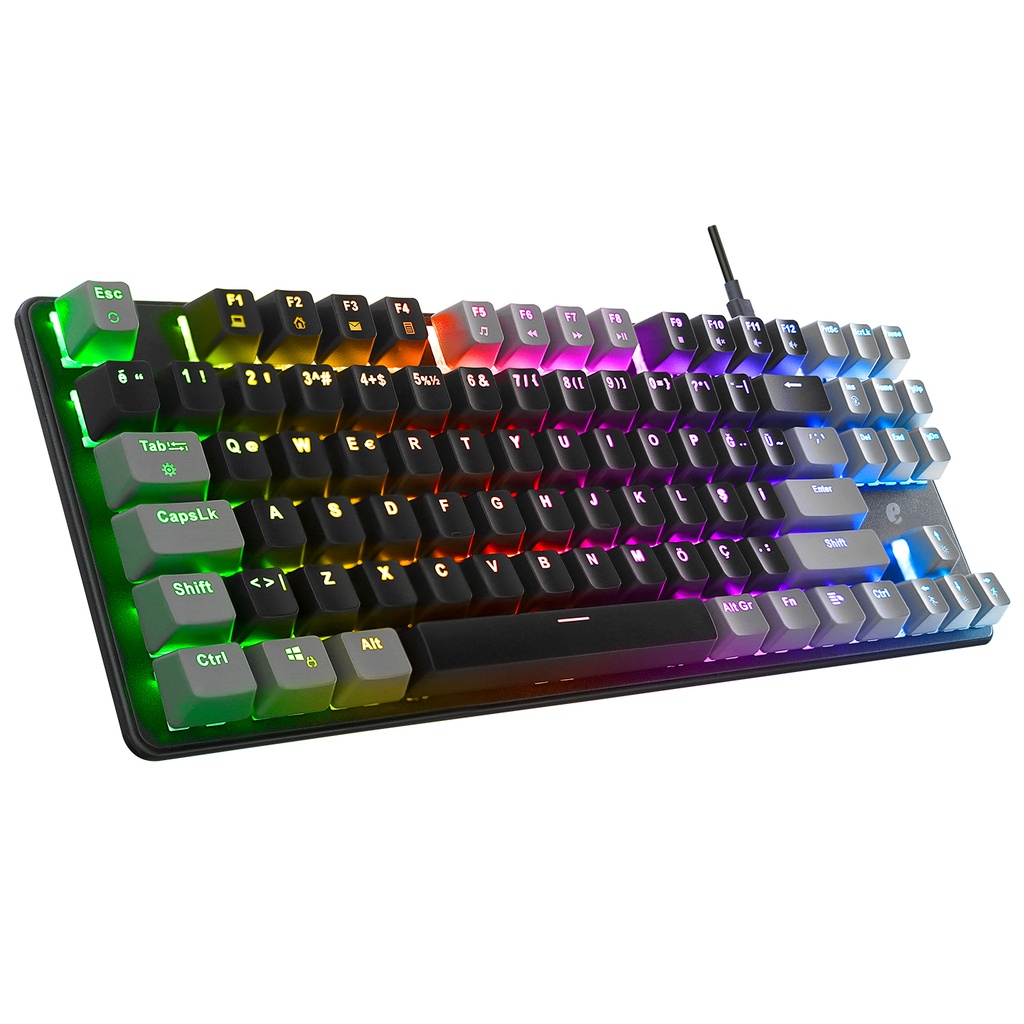 [40591] Acer eMachines EAK87 Siyah/Gri USB RGB Backlight RED SWITCH Mekanik Q 87 Tuşlu TKL Gaming Klavye