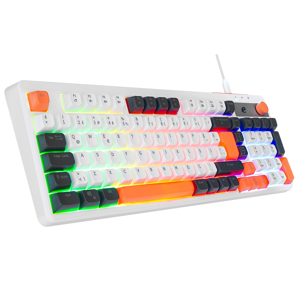 [40605] Acer eMachines EAK860 Beyaz USB Rainbow Aydınlatmalı Q Standart Kompakt Klavye
