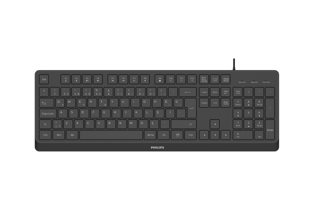 [40849] Philips SPK6238B USB Kablolu Türkçe Q Klavye Siyah