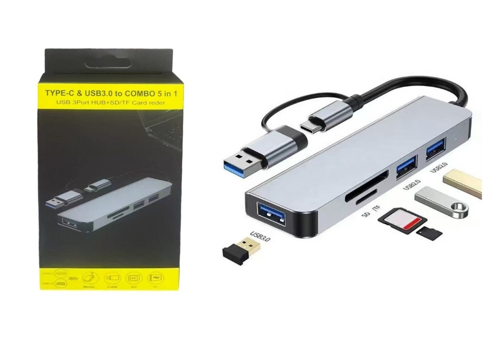 [41097] Platoon PL-5720 TYPE-C   USB GİRİŞLİ 3.0 USB HUB 5 -in -1
