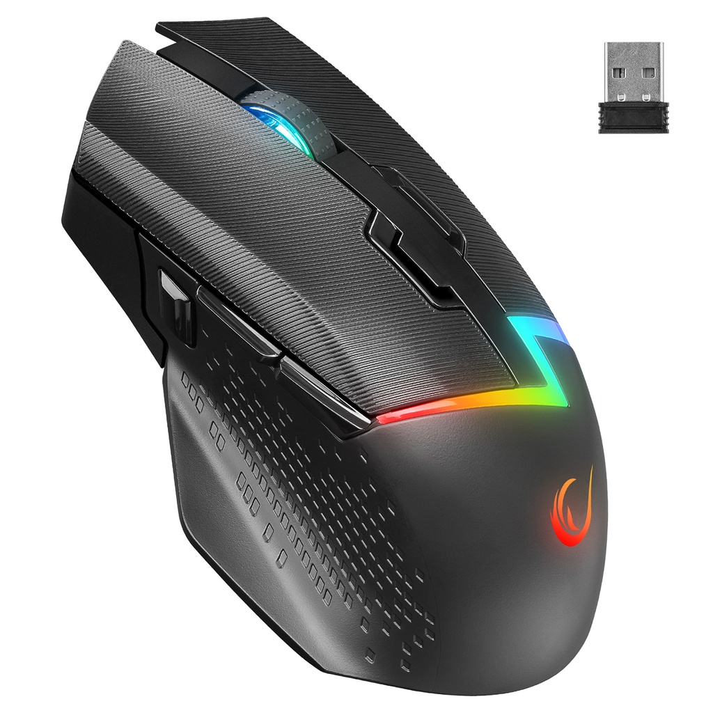 [41019] Rampage DROP M3 V2 24000 DPI 3311 Sensor Siyah RGB Şarjlı Kablosuz 80 Milyon Huano Switch Gaming Oyuncu Mouse