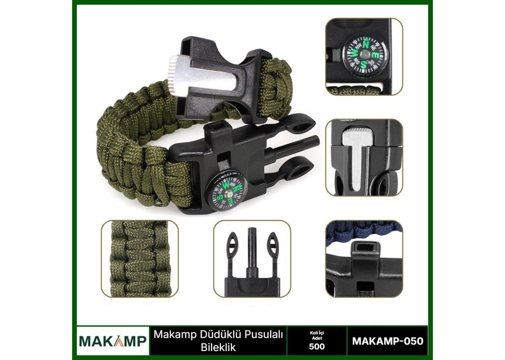 [41458] MAKAMP MAKAMP-050 DÜDÜKLÜ PUSULALI BİLEKLİK
