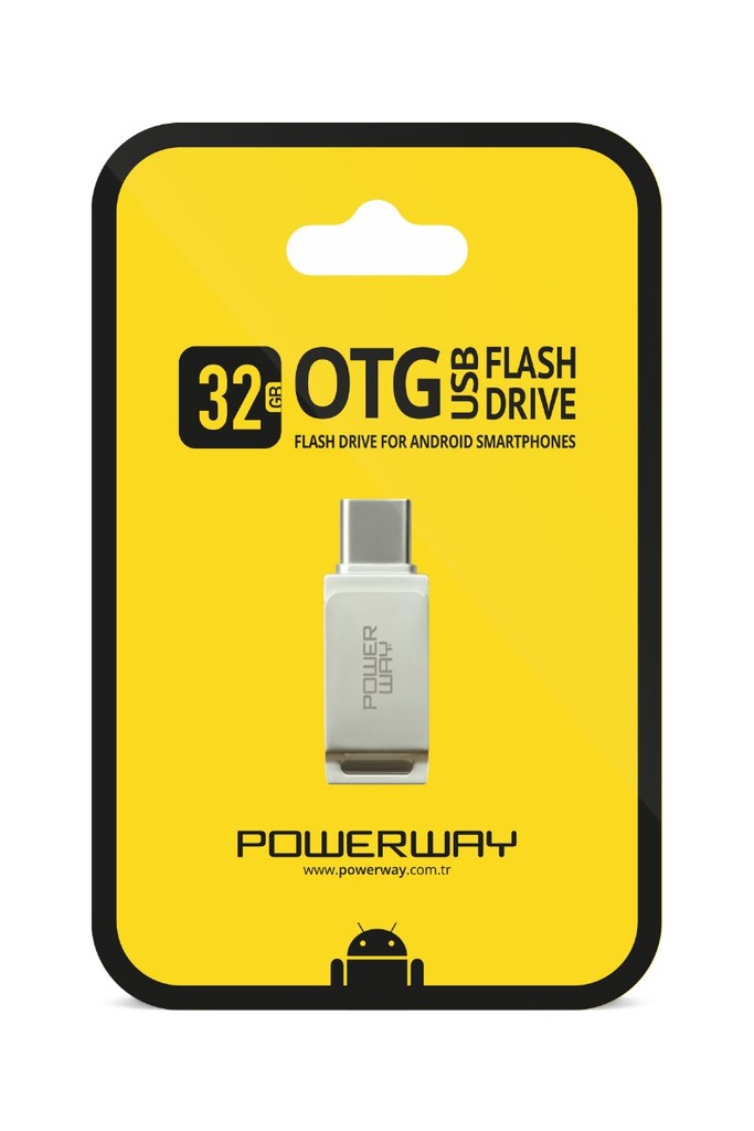 [32 OTG TYPE-C] POWERWAY 32 GB TYPE-C OTG FLASH BELLEK