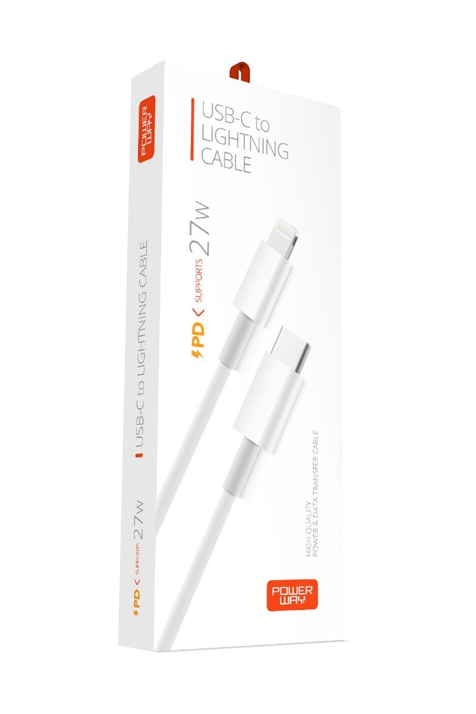 [PD27] Powerway TYPE-C to Lightning 1 Metre Hızlı Şarj ve Data Kablosu iPhone iPad Uyumlu Dayanıklı