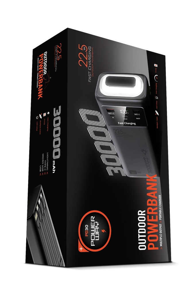 POWERWAY PD30 30000 AMPER PD 22.5W (SİYAH) (SİYAH)