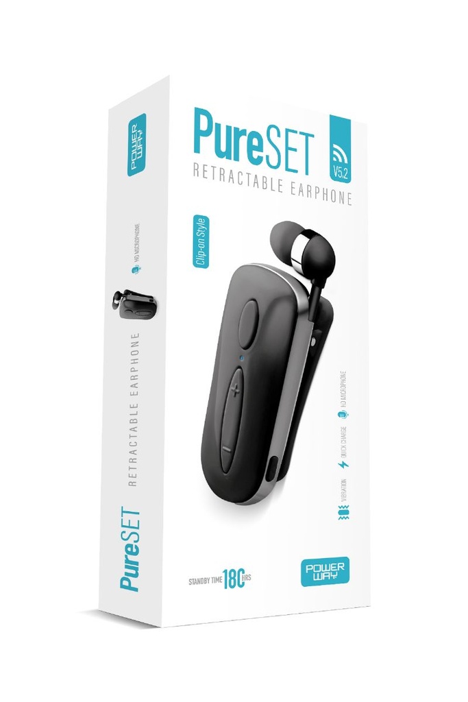 [PURESET] Powerway Pureset 10 Saat Konuşma Süresi Makaralı Bluetooth Kulaklık
