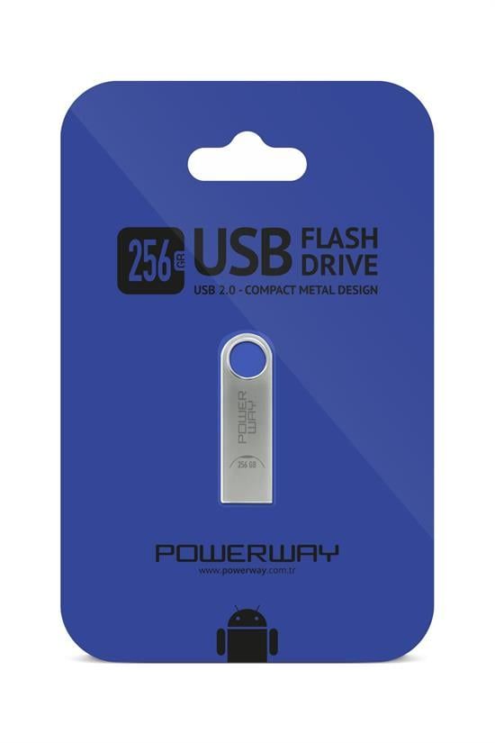 [Delivery_007] POWERWAY 256 GB METAL USB FLASH BELLEK