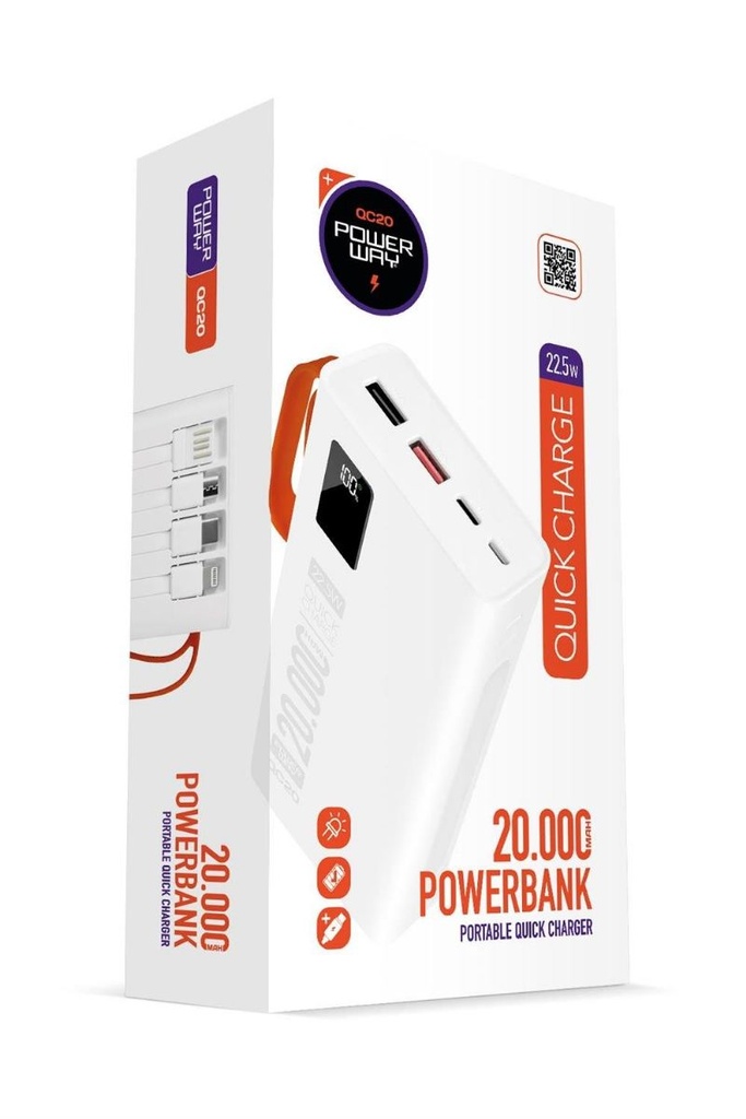 [Delivery_007] QC20 20000 AMPER PD 22.5W (BEYAZ)
