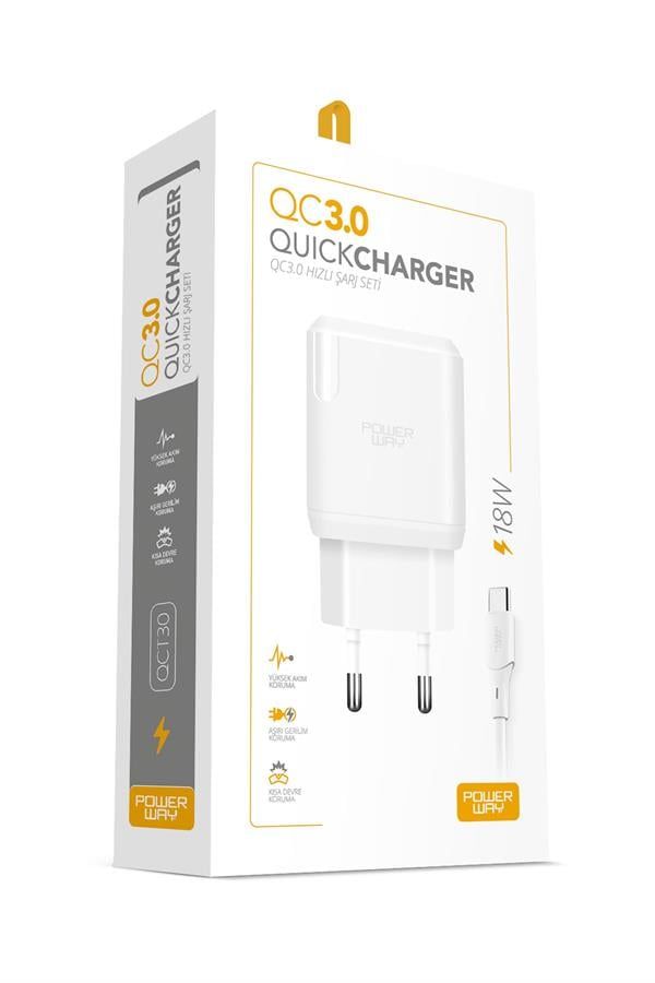 [Delivery_007] QCT30 TYPE-C (QC 3.0) 18W HIZLI ŞARJ SETİ