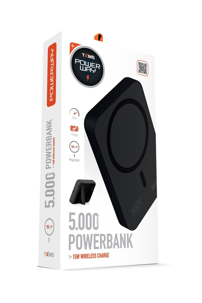 Powerway 5.000 MAH PD 15W Magsafe Kablosuz Wireless Taşınabilir Şarj Cihazı Powerbank TXM5 (SİYAH)