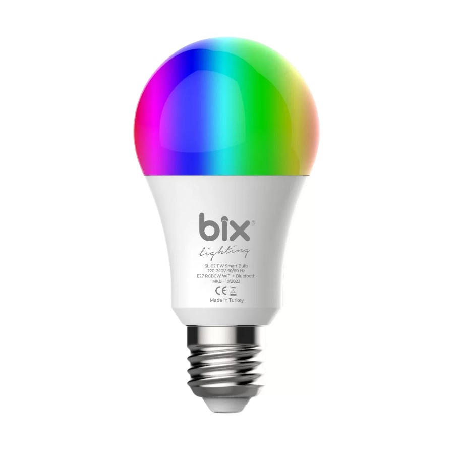 [Delivery_007] Bix SL-02 Aura 11W Çok Renkli RGB WiFi-Bluetooth Uzaktan Kontrollü Akıllı Ampul