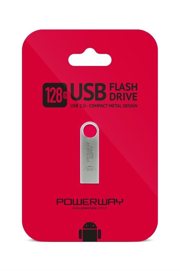 [128 GB ELT MICRO] Powerway 128 GB Metal USB Flash Bellek USB 2.0 Data Traveler (8699931331080)