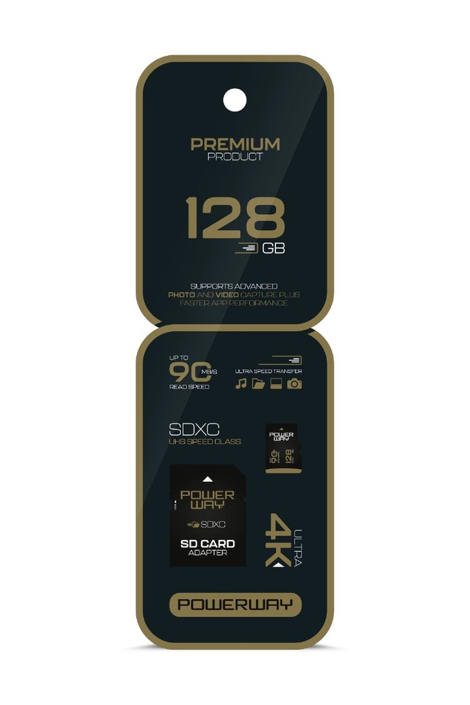[128 GB MICRO] Powerway 128 GB Micro SD Hafıza Kartı Class 10 Adaptör Dahil