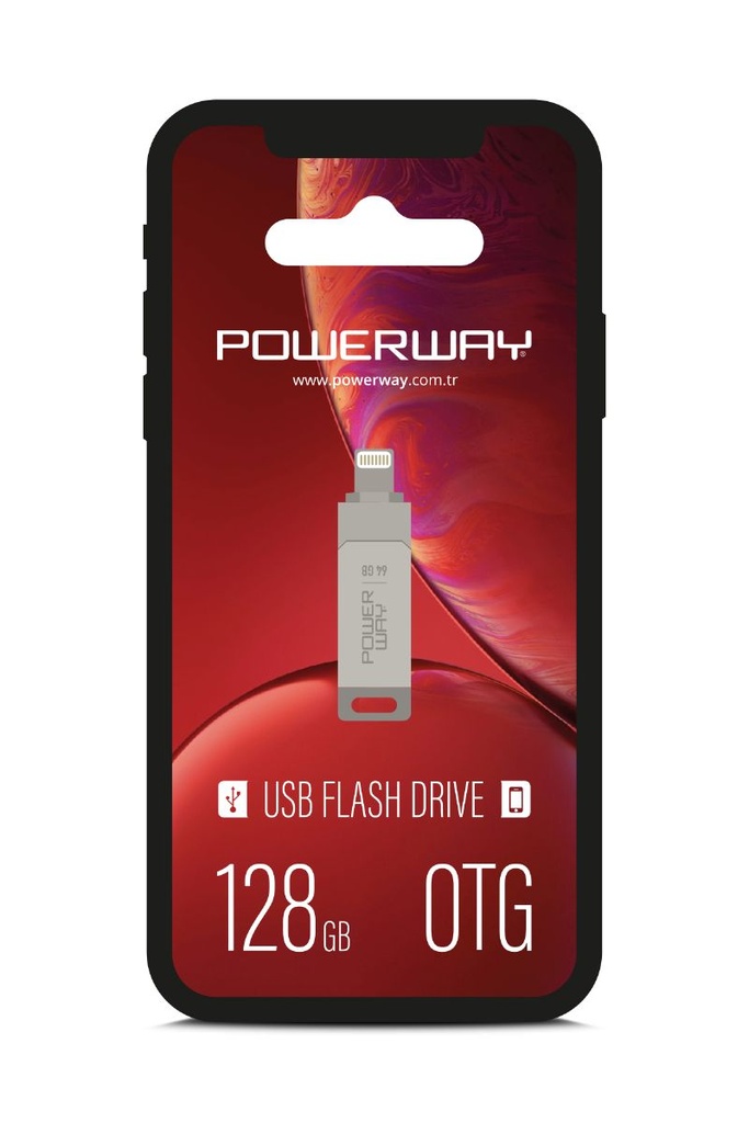 [128 OTG İPHONE] POWERWAY 128 GB İPHONE OTG FLASH BELLEK