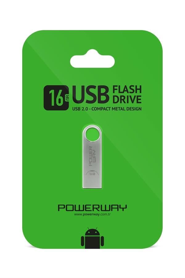 [16 GB] Powerway 16 GB Metal USB Flash Bellek USB 2.0 Data Traveler