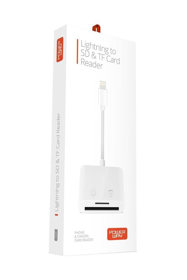 [AC07] Powerway AC07 Lightning to SD Kart Okuyucu Adaptör MicroSD Hafıza Kart Okuyucu Adaptör