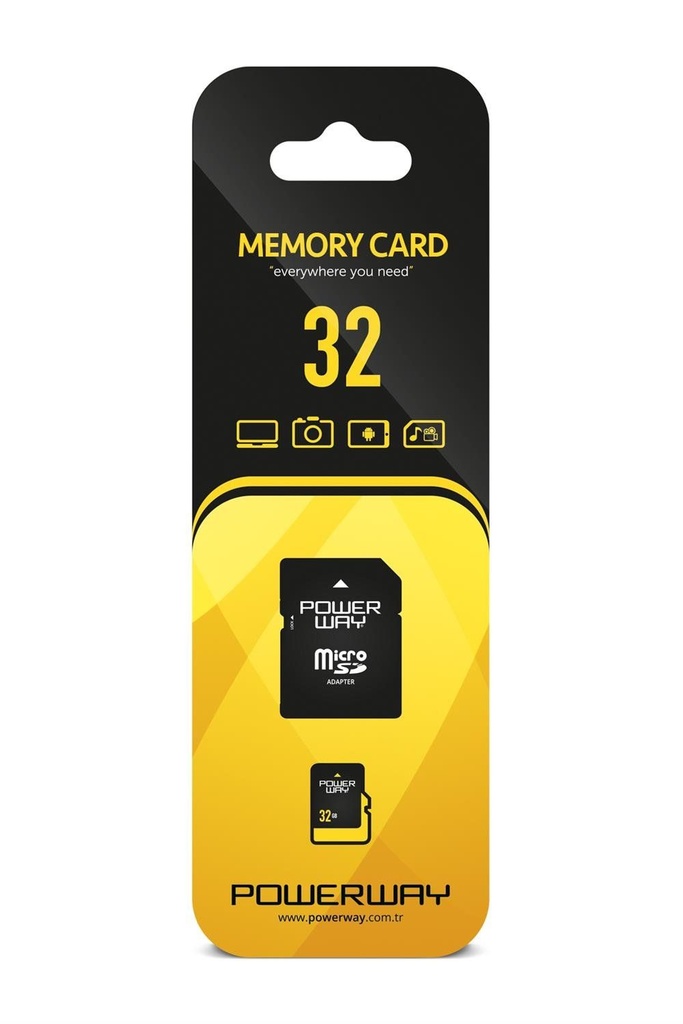 [32 GB MICRO] Powerway 32 GB Micro SD Hafıza Kartı Class 10 Adaptör Dahil