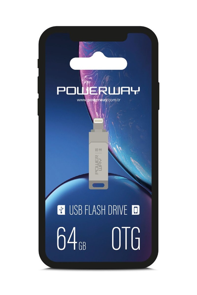 [64 OTG İPHONE] POWERWAY 64 GB İPHONE OTG FLASH BELLEK