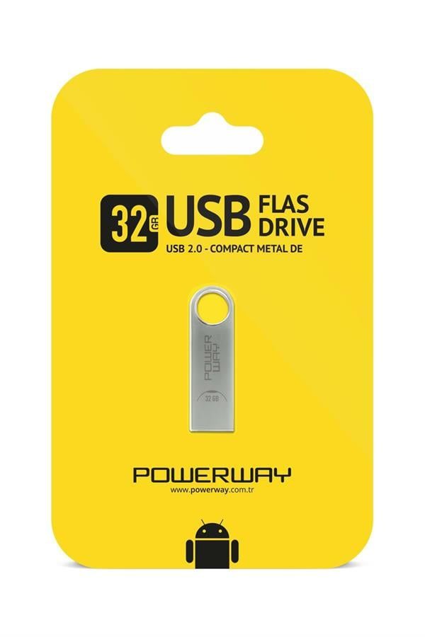 [32 USB] Powerway 32 GB Metal Usb Flash Bellek Usb 2.0 Data Traveler