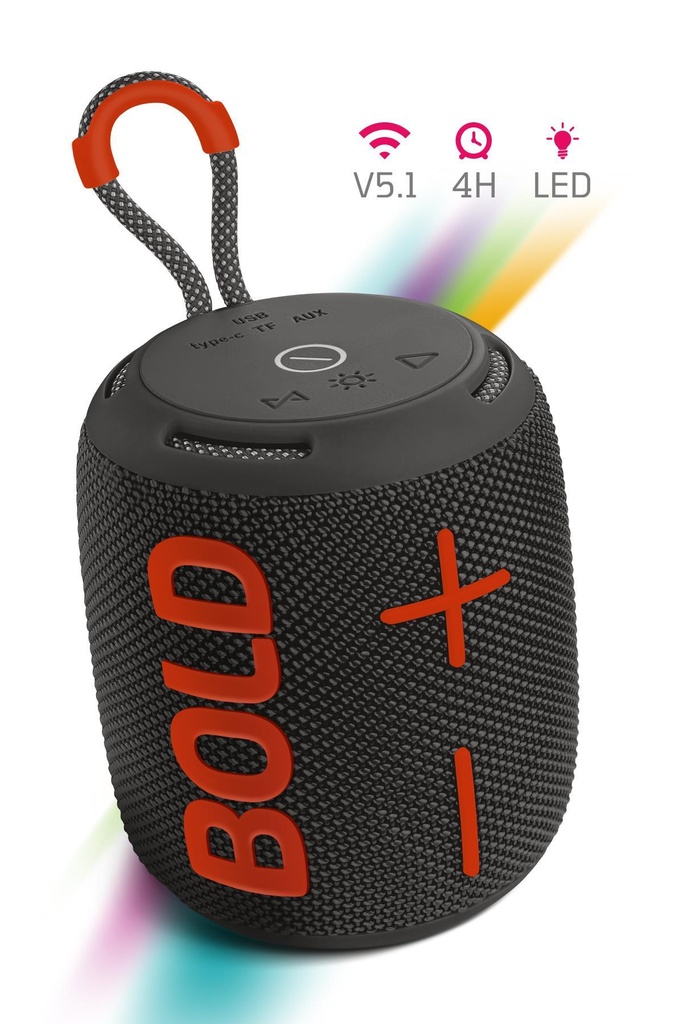 Powerway Bold Taşınabilir Ses Bombası Kablosuz Bluetooth Hoparlör Speaker Yüksek Sesli TWS (SİYAH)