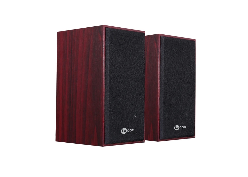 [40271] Lecoo DS105 Kablolu USB + 3.5mm Jack Girişli 6W Stereo Masaüstü Ahşap Hoparlör