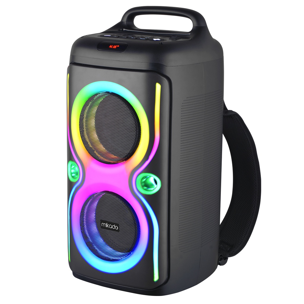 [40560] Mikado MD-66BT ThunderBag 40W 3600mAh Çanta Taşıma Özellikli USB/BT/TF/TWS RGB Işıklı Kablosuz Mikrofonlu Toplantı-Parti