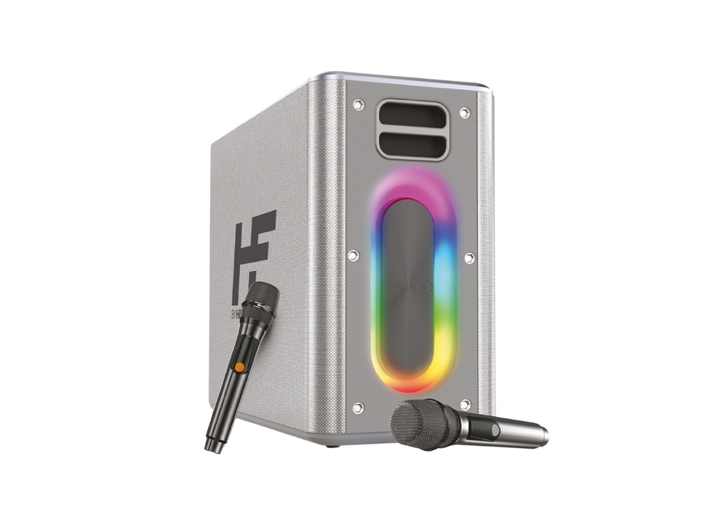 [40369] HiFuture MusicBox Bluetooth 100W TWS Çift Mikrofonlu Taşınabilir Kablosuz Hoparlör Gümüş