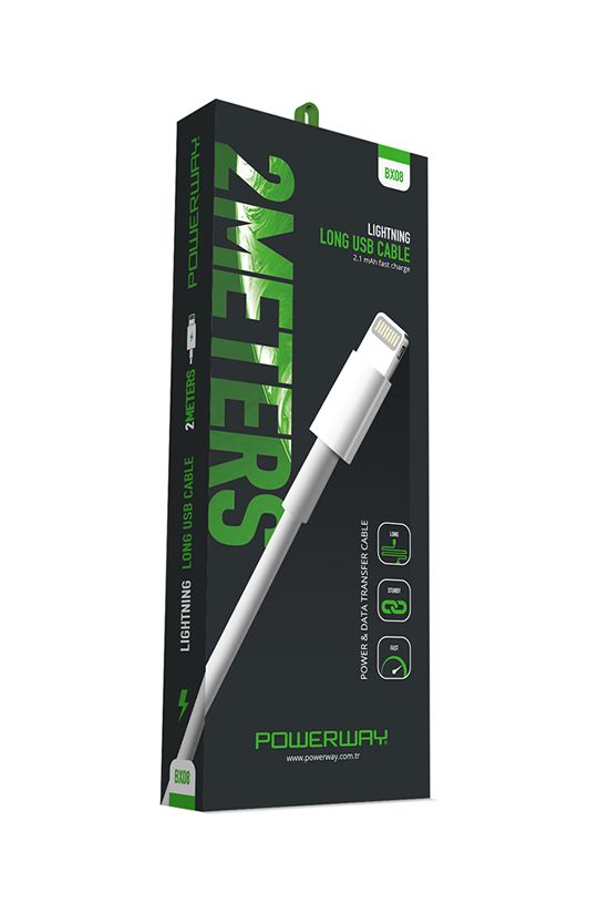 [BX08] POWERWAY BX08 IPHONE 2 METRE KABLO