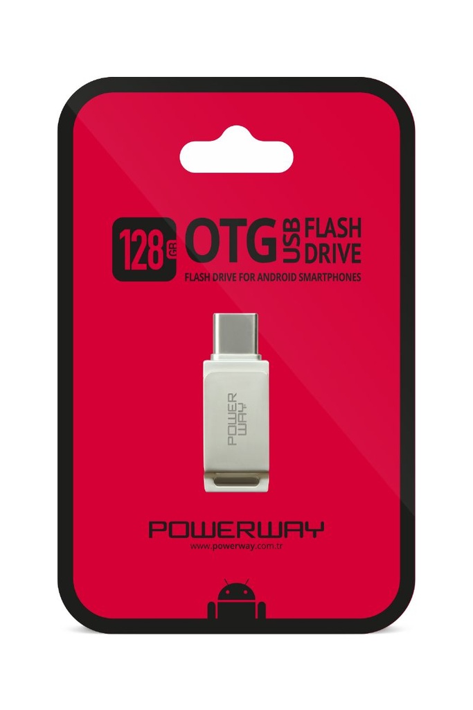 [128 OTG TYPE-C] POWERWAY 128 GB TYPE-C OTG FLASH BELLEK
