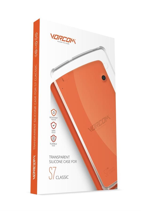 [S7 KAPAK] Vorcom S7 Tablet Uyumlu Şeffaf Kılıf Tablet Koruyucu