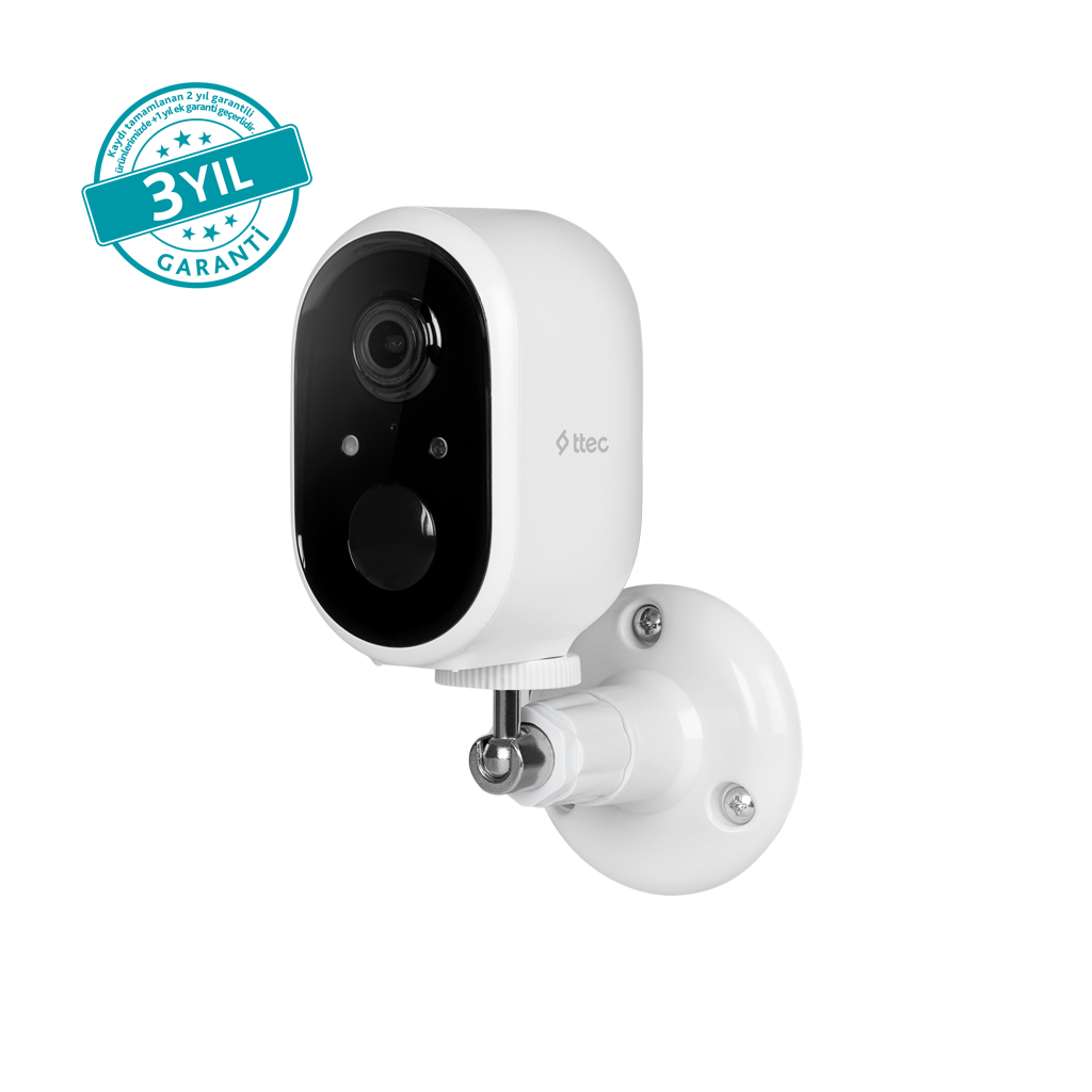 2AGK05 ttec Wizi Pro W Full HD İç/Dış Mekan Bataryalı Wi-Fi Akıllı Kamera 