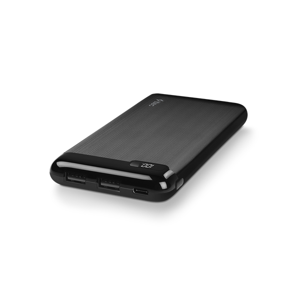 [2BB183S] 2BB183S ttec PowerSlim LCD 10.000 mAh Taşınabilir Şarj Aleti / Powerbank USB-C Giriş/Çıkış Siyah