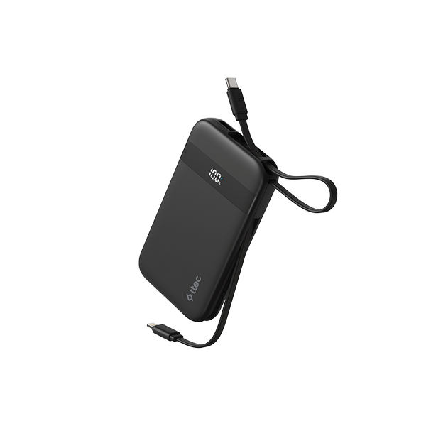 2BB225S ttec ReCharger Pro LCD 10.000mAh PD 30W Lightning ve USB-C Dahili Kablolu Taşınabilir Hızlı Şarj Aleti/Powerbank 2BB225 