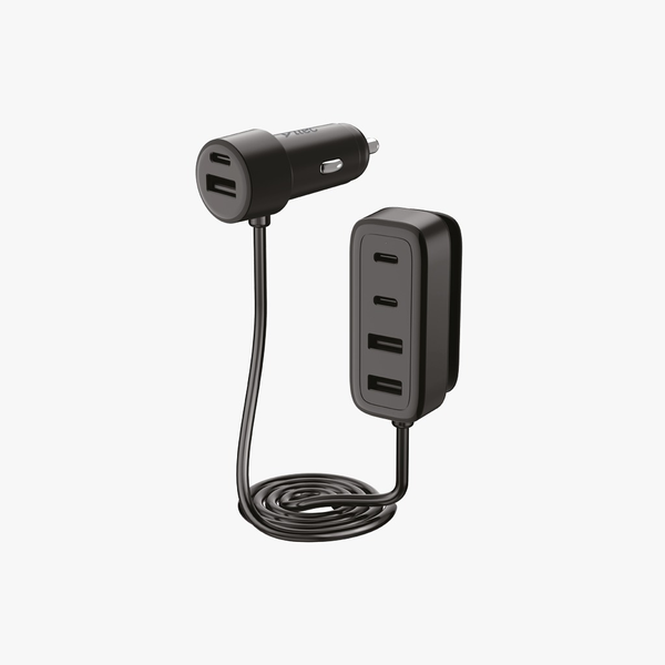 2CKP06S ttec SmartCharger 6sı 1 Arada PD 90W Araç Hızlı Şarj Aleti 3 USB-C+3 USB-A 