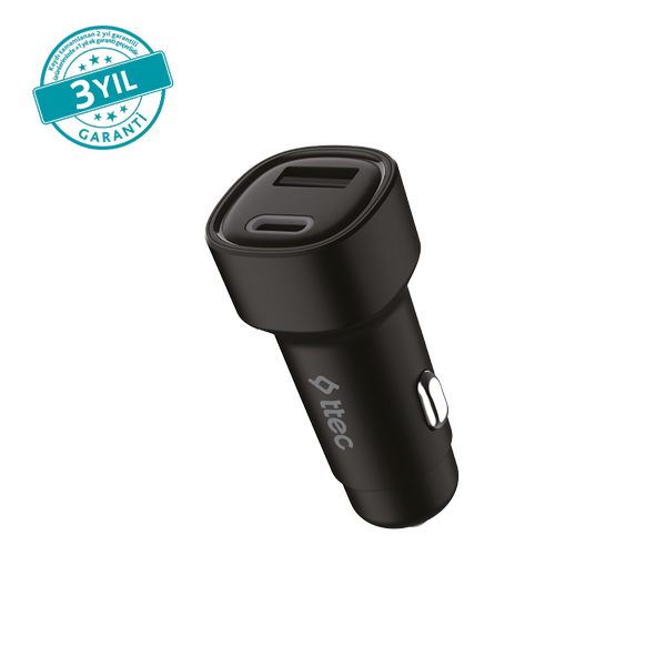 [2CKS35S] 2CKS35S ttec SmartCharger Duo 3.1A Araç Şarj Aleti USB-C+USB-A. 